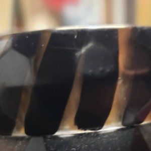 Vintage Lucite Bangle Bracelet Zebra Striped